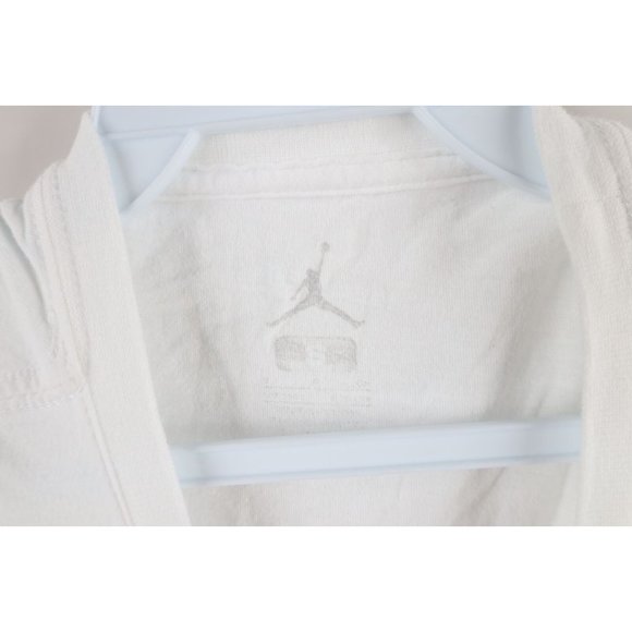 Nike Air Jordan Boys Small Faded Big Jumpman Logo Short Sleeve T-Shirt White - Picture 6 of 9